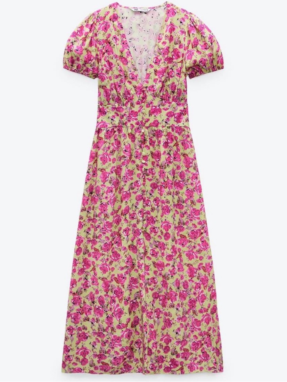 New Zara Floral Maxi Dress Sz M 100% Viscose - Picture 2 of 12